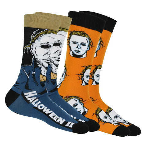 Halloween II Socks Men's Michael Myers 2-Pair Horror Novelty Crew Socks