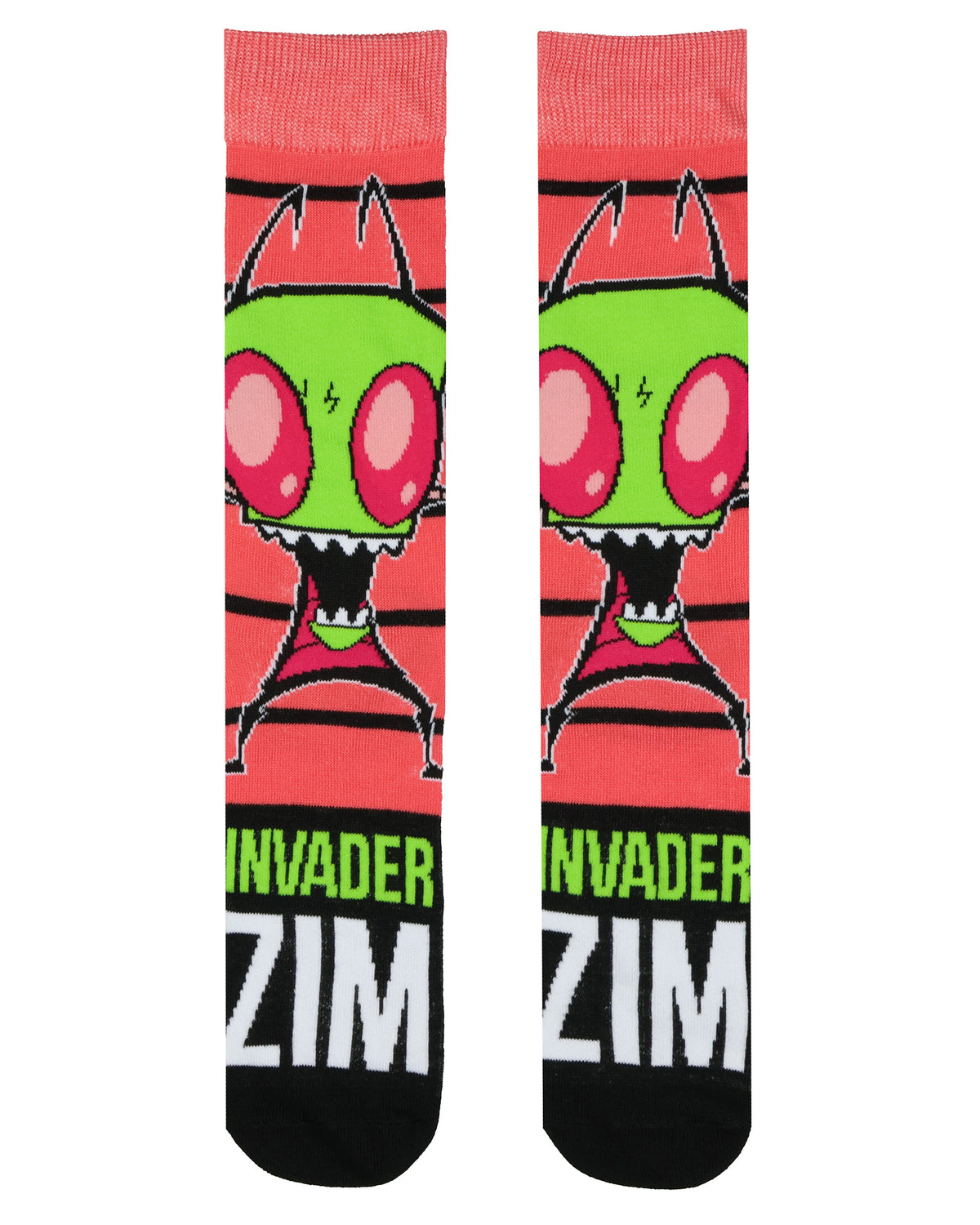 Invader Zim Socks Men's Zim and Gir Designs 2-Pair Mid-Calf Crew Socks