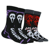 Ghostface Call Me and Chillin 2 Pairs Adult Casual Crew Socks (Shoe Size 6-12)