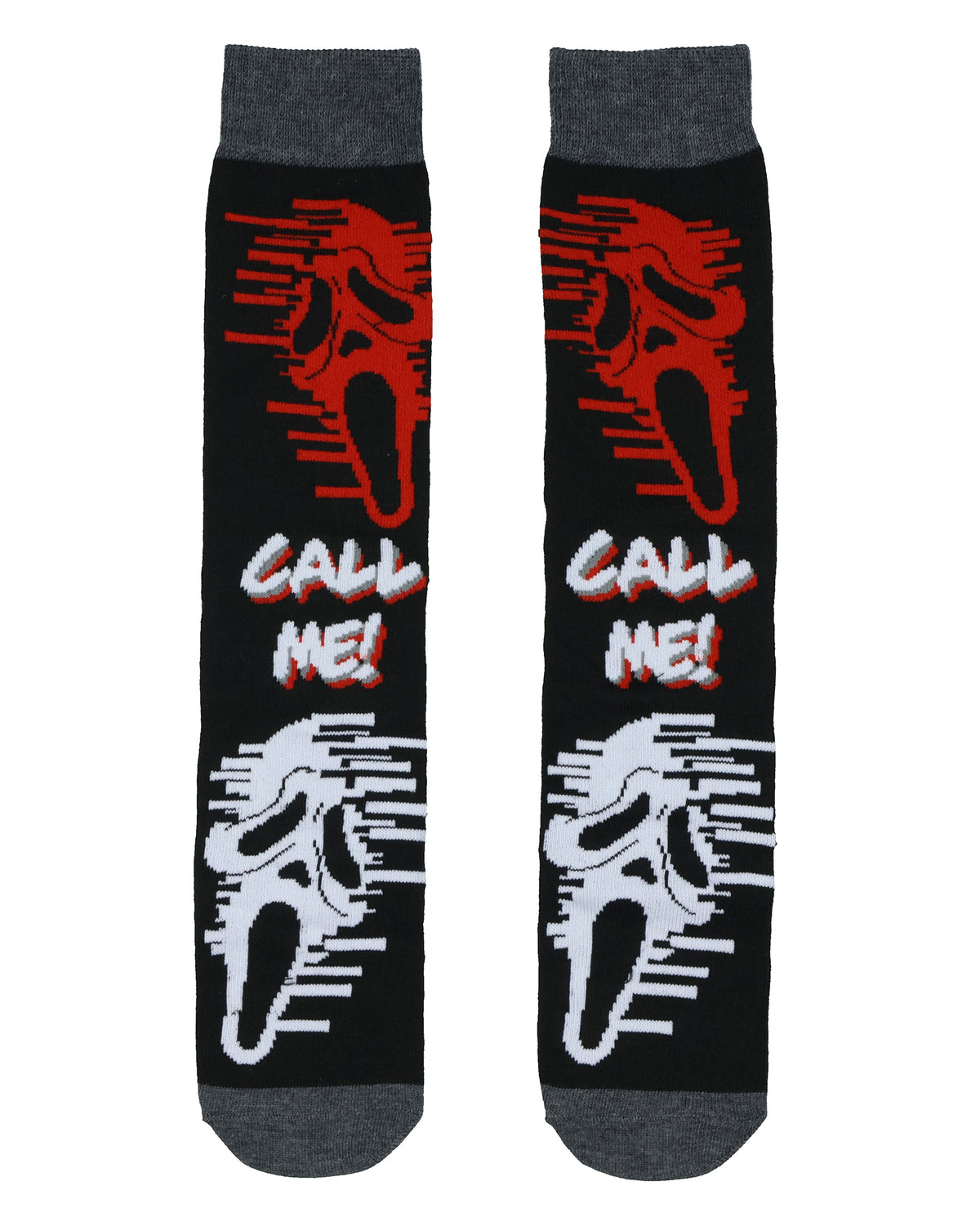 Ghostface Call Me and Chillin 2 Pairs Adult Casual Crew Socks (Shoe Size 6-12)