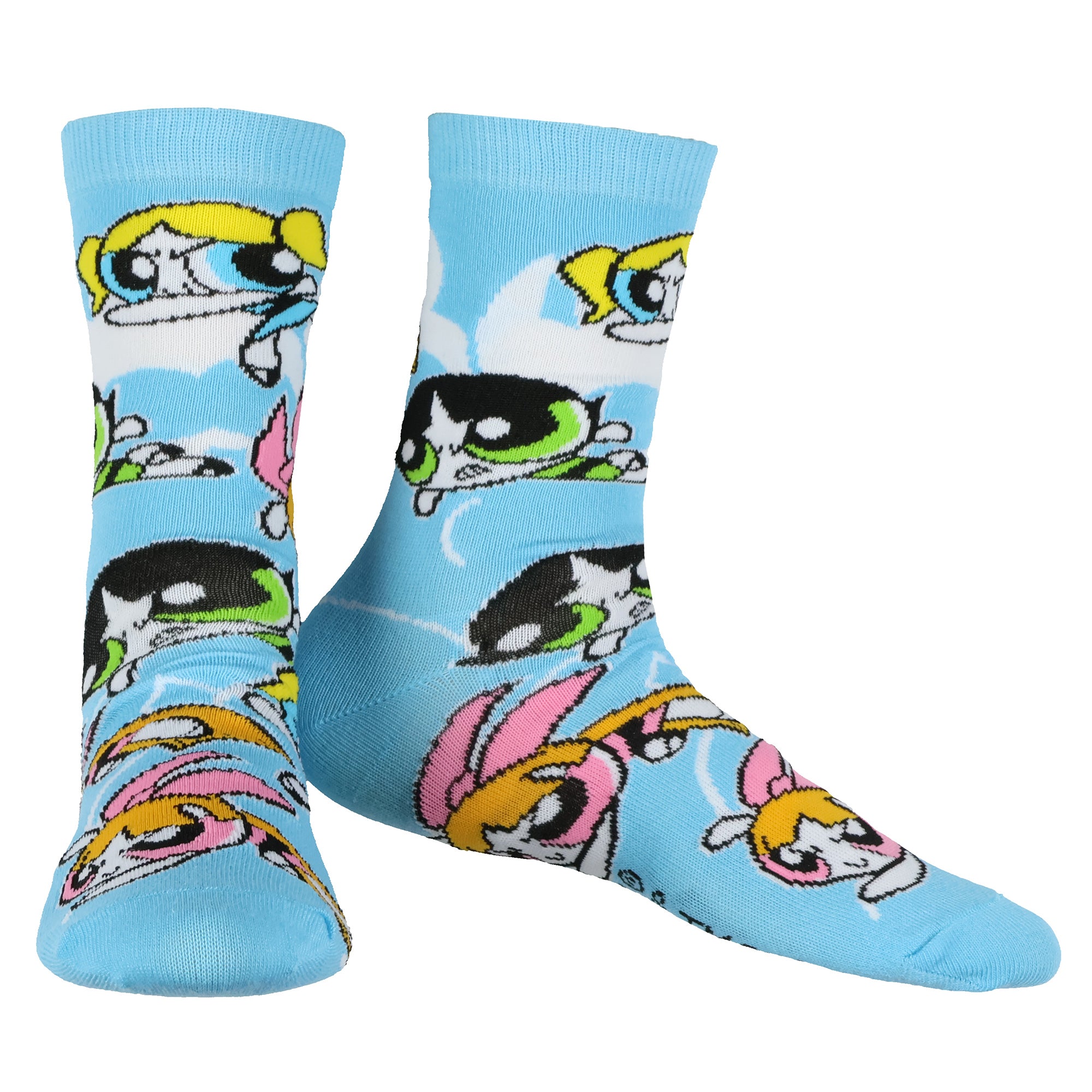 The Powerpuff Girls Socks Women's Blossom Buttercup Bubbles 3-Pair Crew Socks