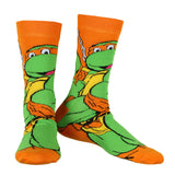 Teenage Mutant Ninja Turtles Adult 6 Pair Crew Socks in Pizza Gift Box (6-12)