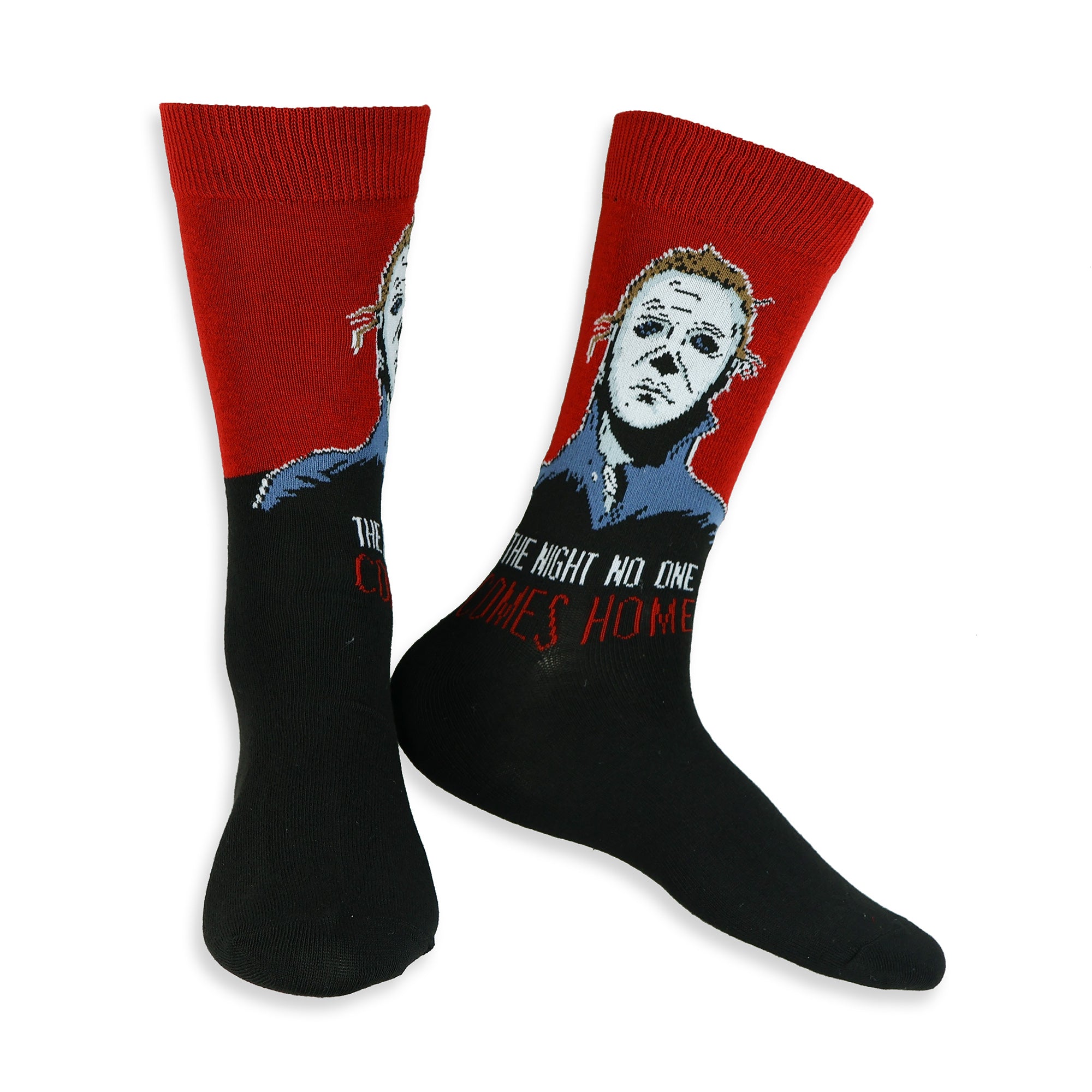 Halloween Michael Myers Men's 6 Pair Crew Socks with D.I.Y. Mask