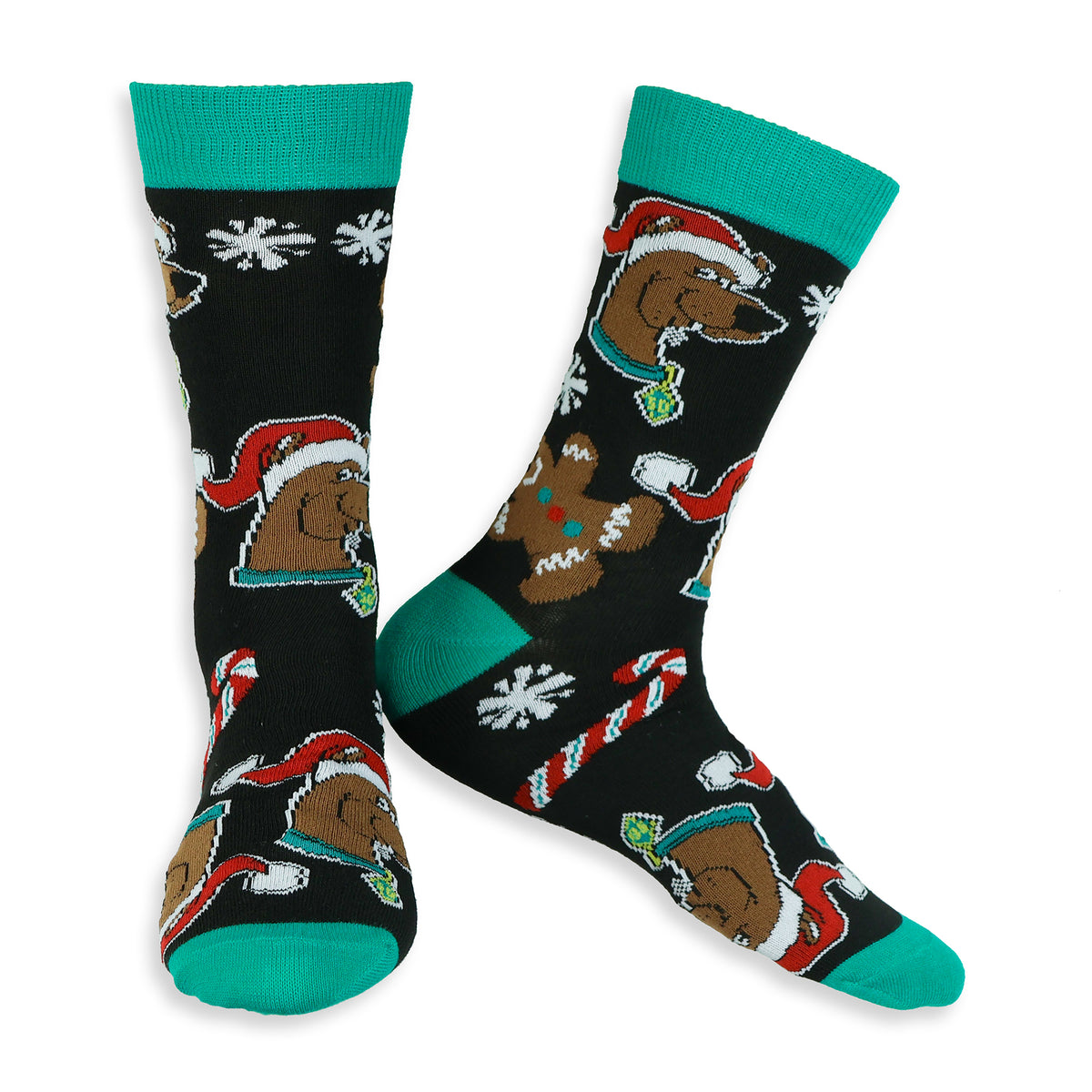 Scooby Doo Men's Holiday 6 Pair Christmas Crew Socks and Holiday Card Set 6-12
