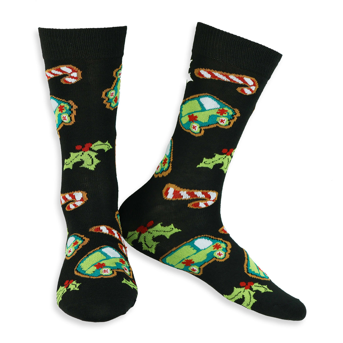 Scooby Doo Men's Holiday 6 Pair Christmas Crew Socks and Holiday Card Set 6-12