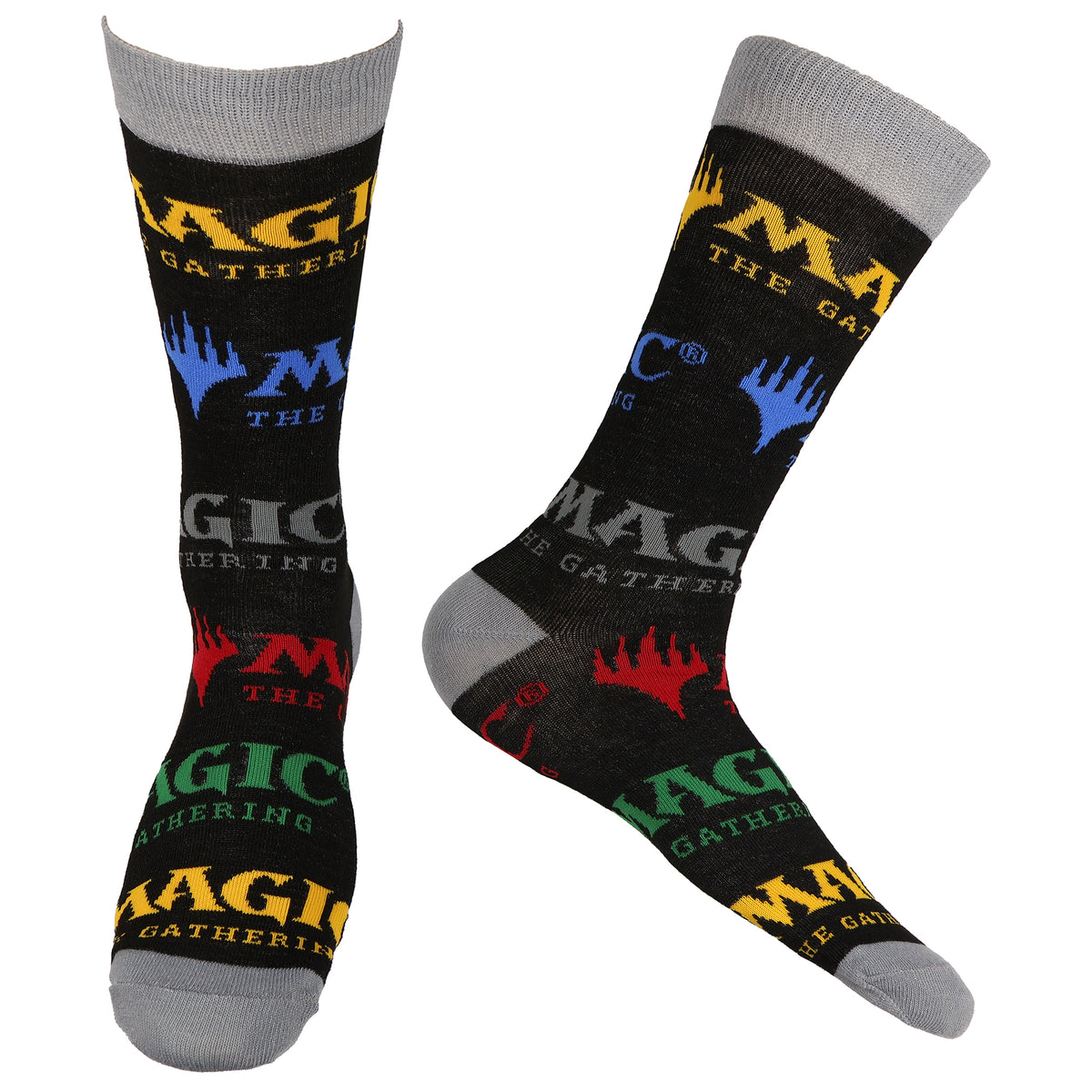 Magic The Gathering Socks Men's Mana Symbol 5 Pair Crew Sock Shoe Size 6-12