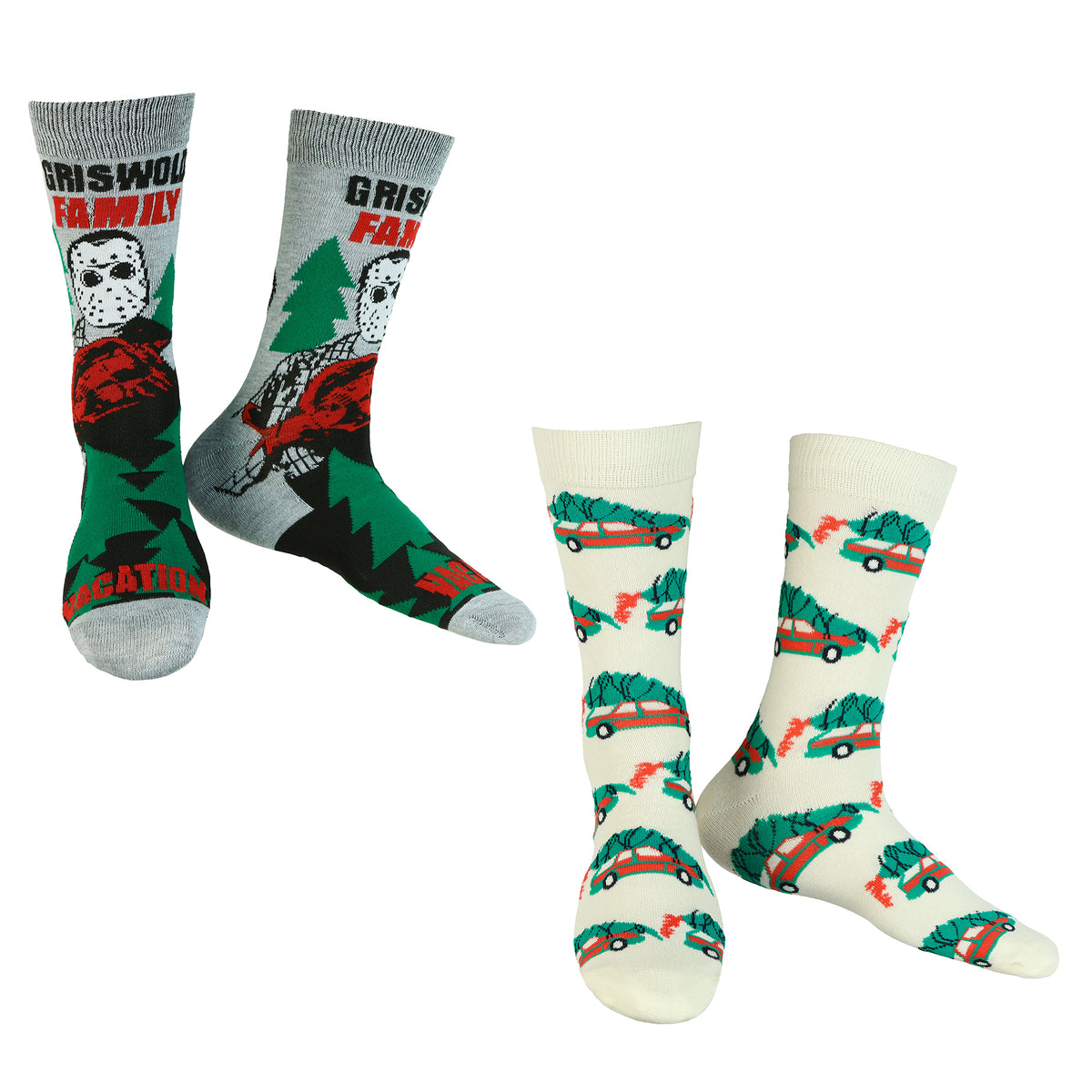 National Lampoon's Christmas Vacation Socks 5 Pair Crew Gift Box Shoe Size 6-12