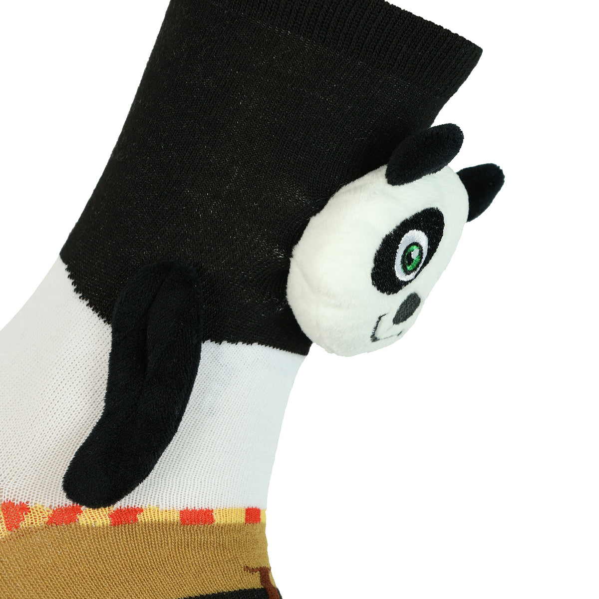Kung Fu Panda Crew Socks Women's Po Ping 3D Plush Character 1 Pair OSFM