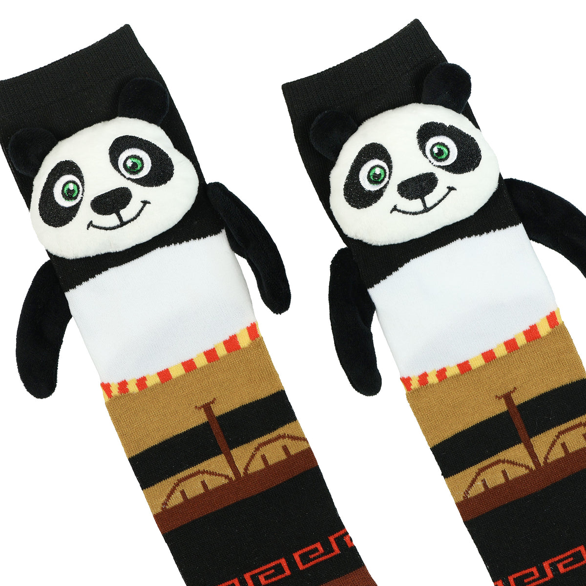 Kung Fu Panda Crew Socks Women's Po Ping 3D Plush Character 1 Pair OSFM