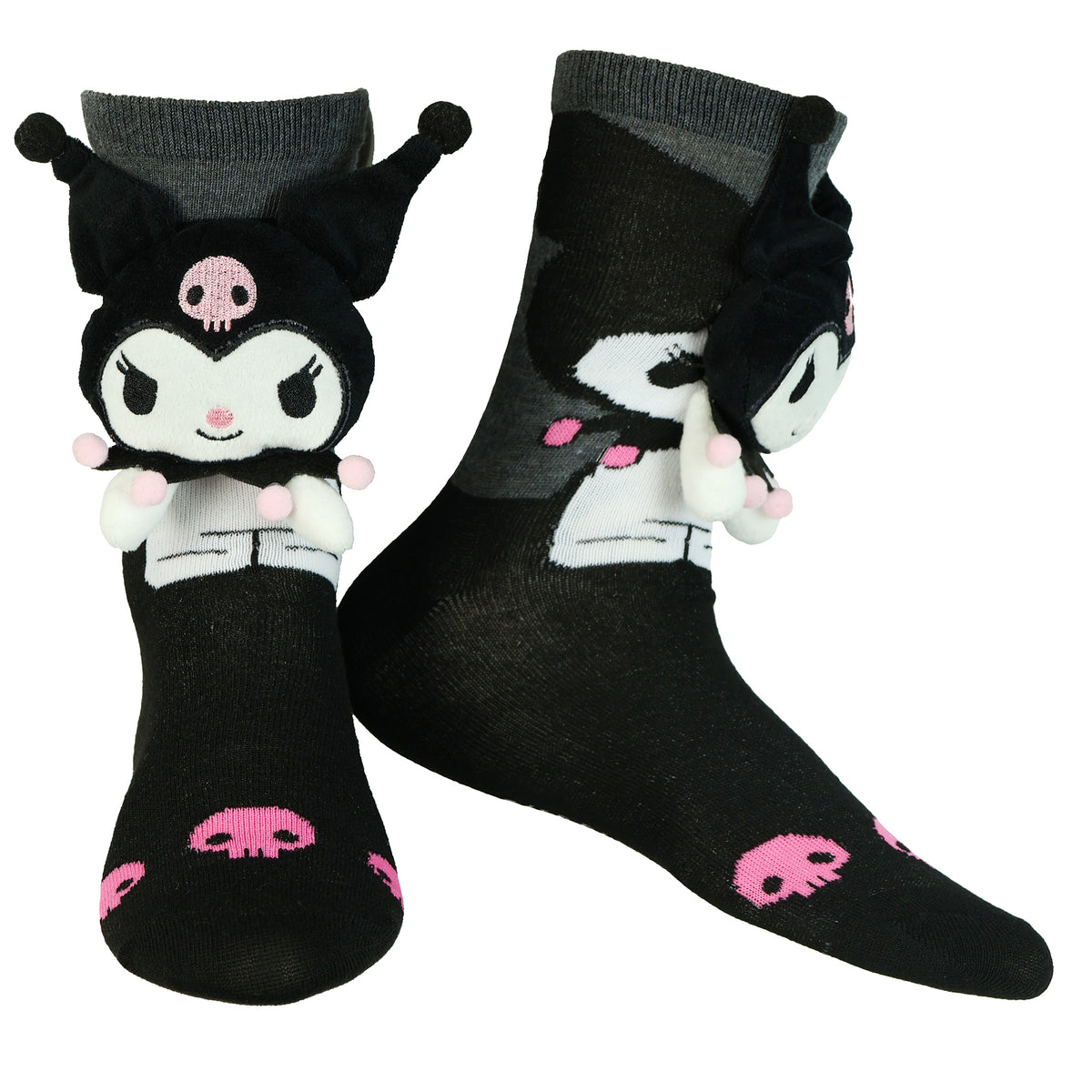 Sanrio Kuromi Crew Socks Women's 3D Plush Character 1 Pair OSFM