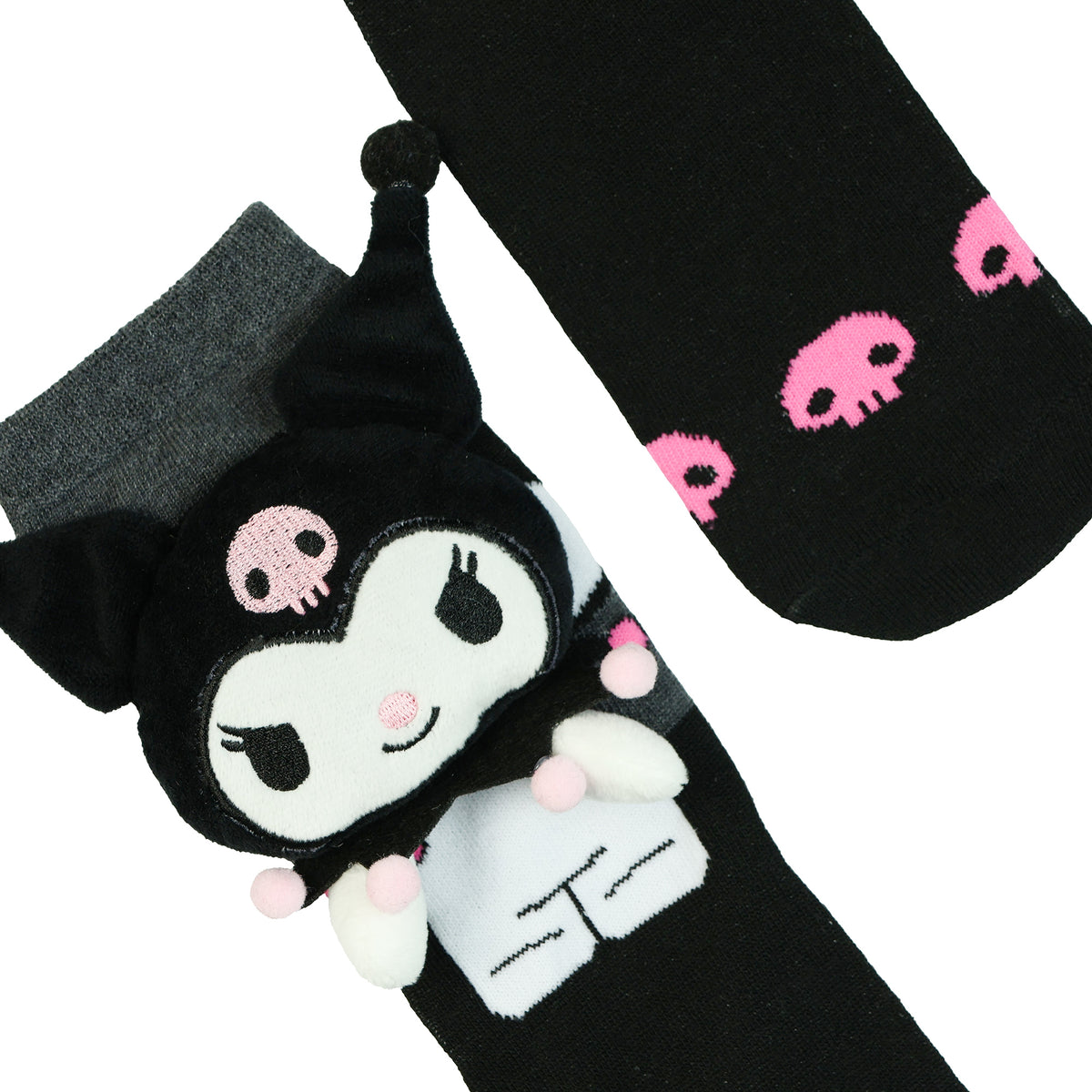 Sanrio Kuromi Crew Socks Women's 3D Plush Character 1 Pair OSFM