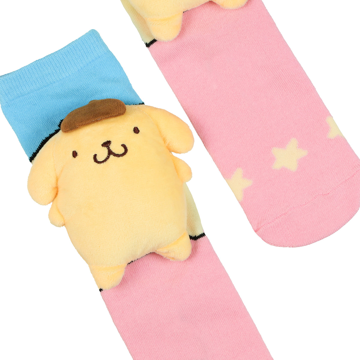 Sanrio Pompompurin Crew Socks Women's 3D Plush Character 1 Pair OSFM