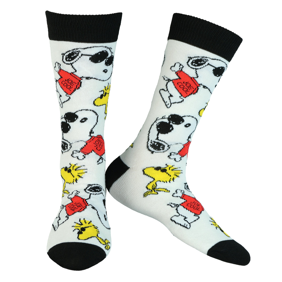 Peanuts Socks Snoopy and Woodstock Joe Cool 2 Pack Adult Crew Sock, Size 6-12