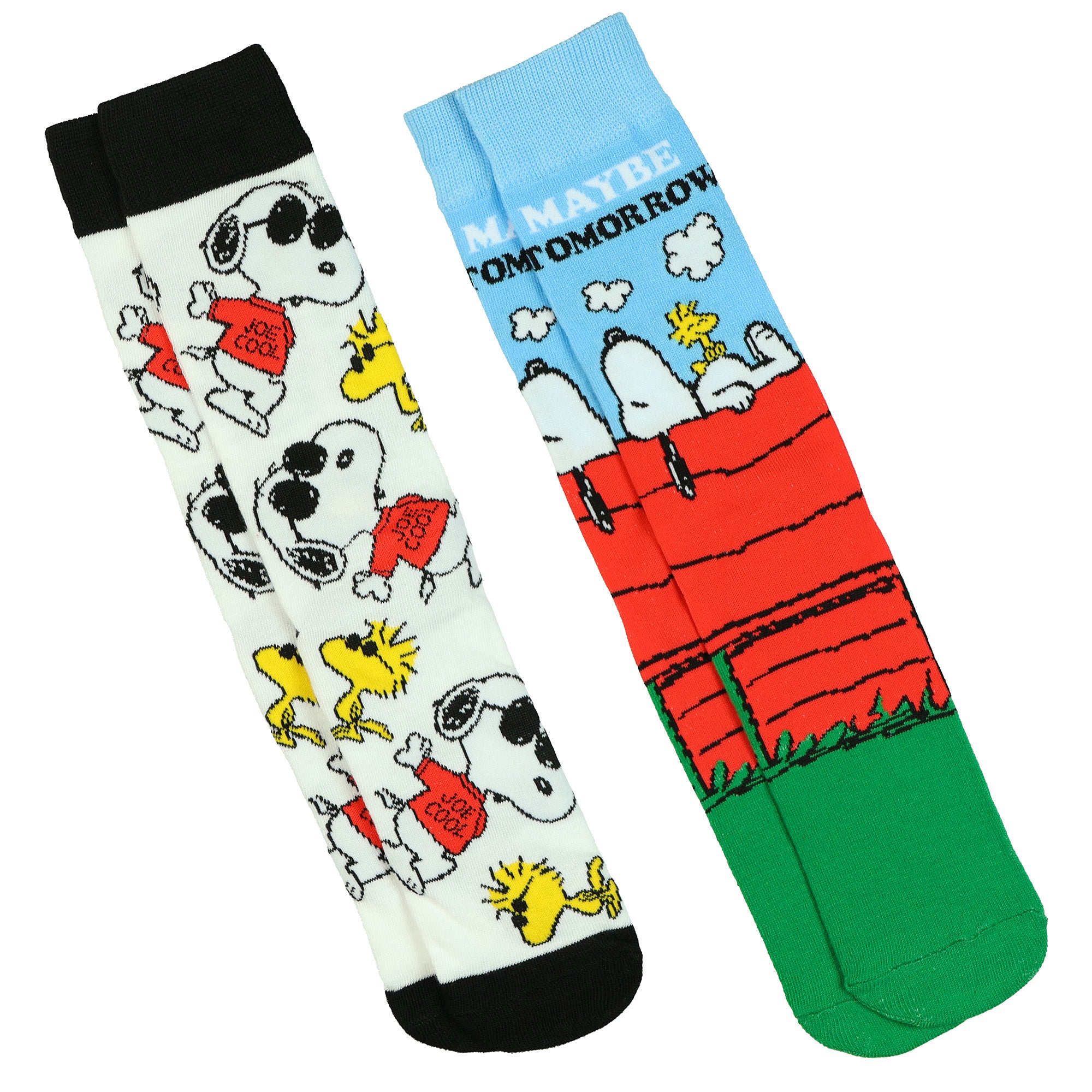 Peanuts Socks Snoopy and Woodstock Joe Cool 2 Pair Adult Crew Sock