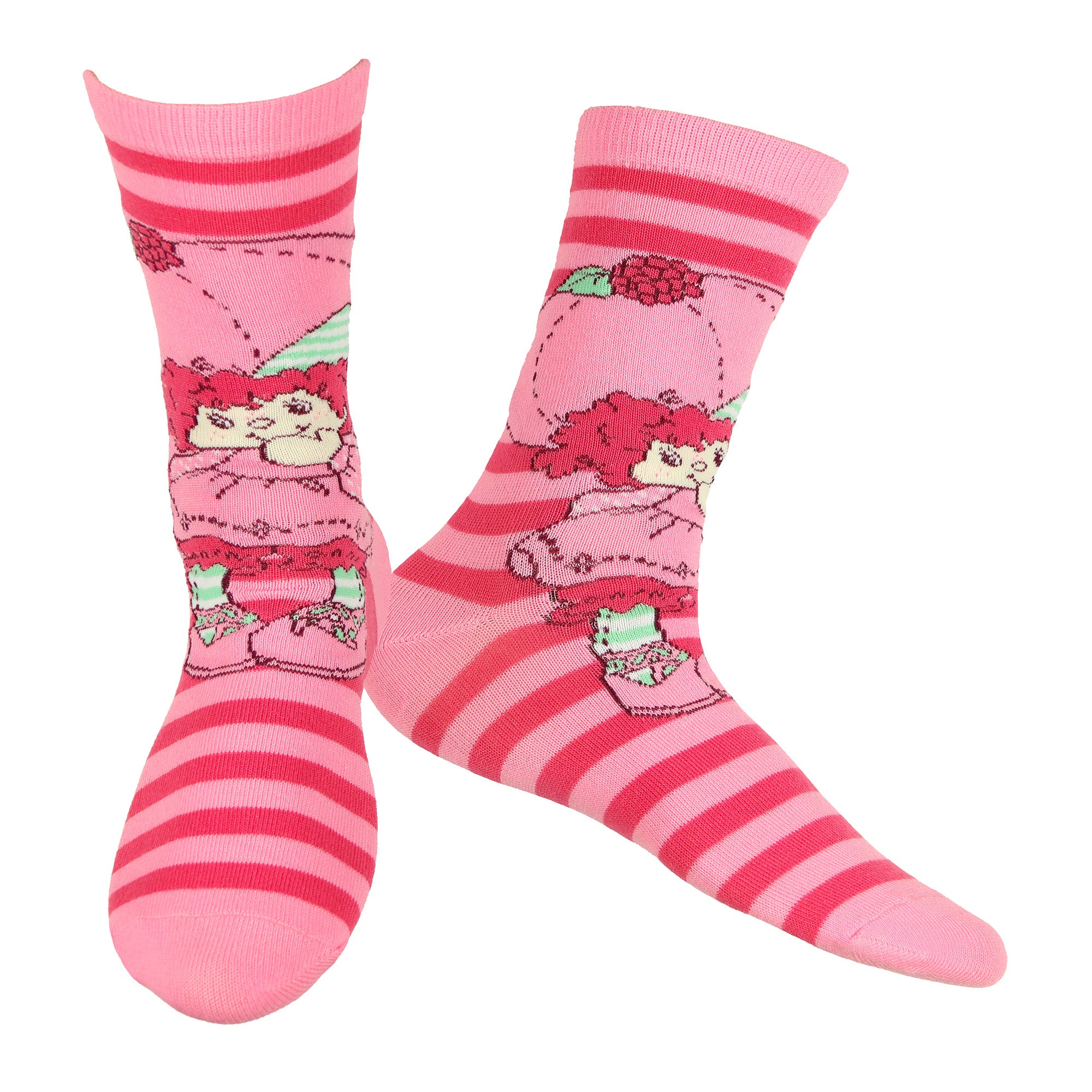 Strawberry Shortcake Crew Socks Women's Character Design 5-Pair, Shoe Size 5-10