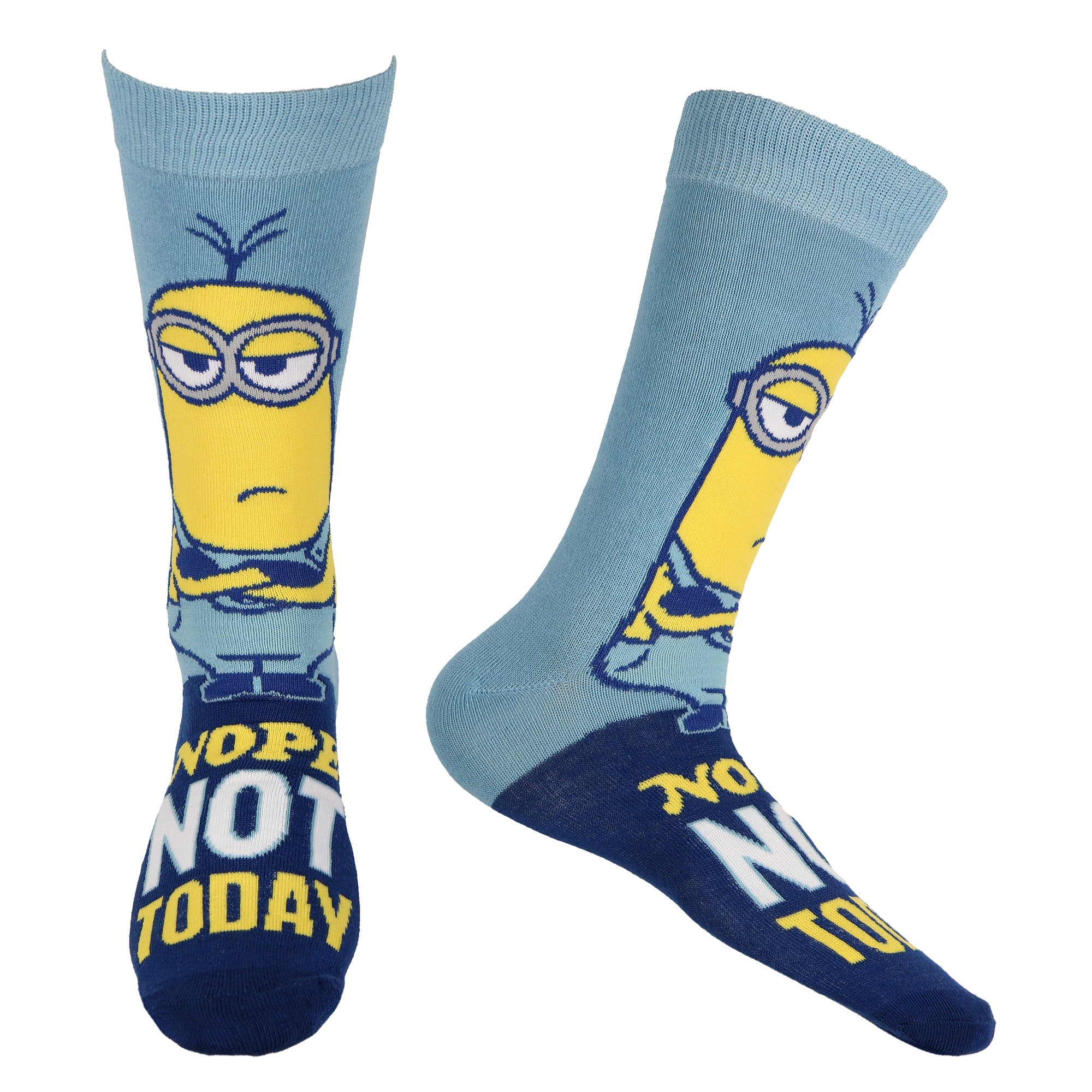 Minions Men's Crew Socks Novelty Movie-Inspired Mid-Calf, 5-Pack, Shoe Size 6-12