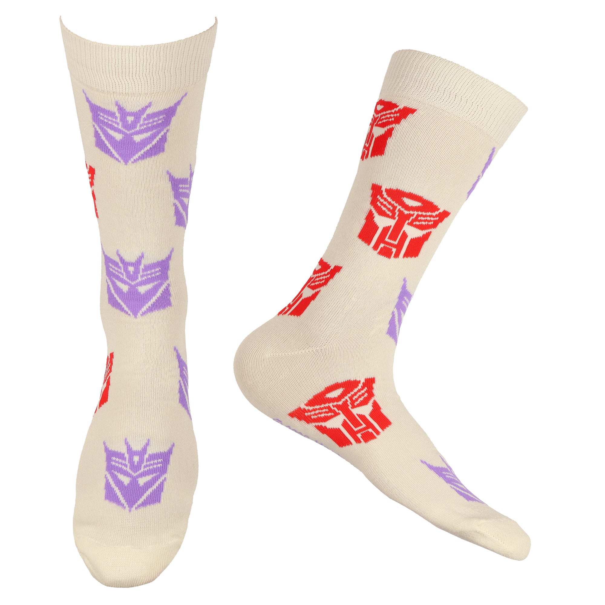 Transformers Crew Socks Men's Decepticon vs Autobot 5-Pack, Shoe Size 6-12