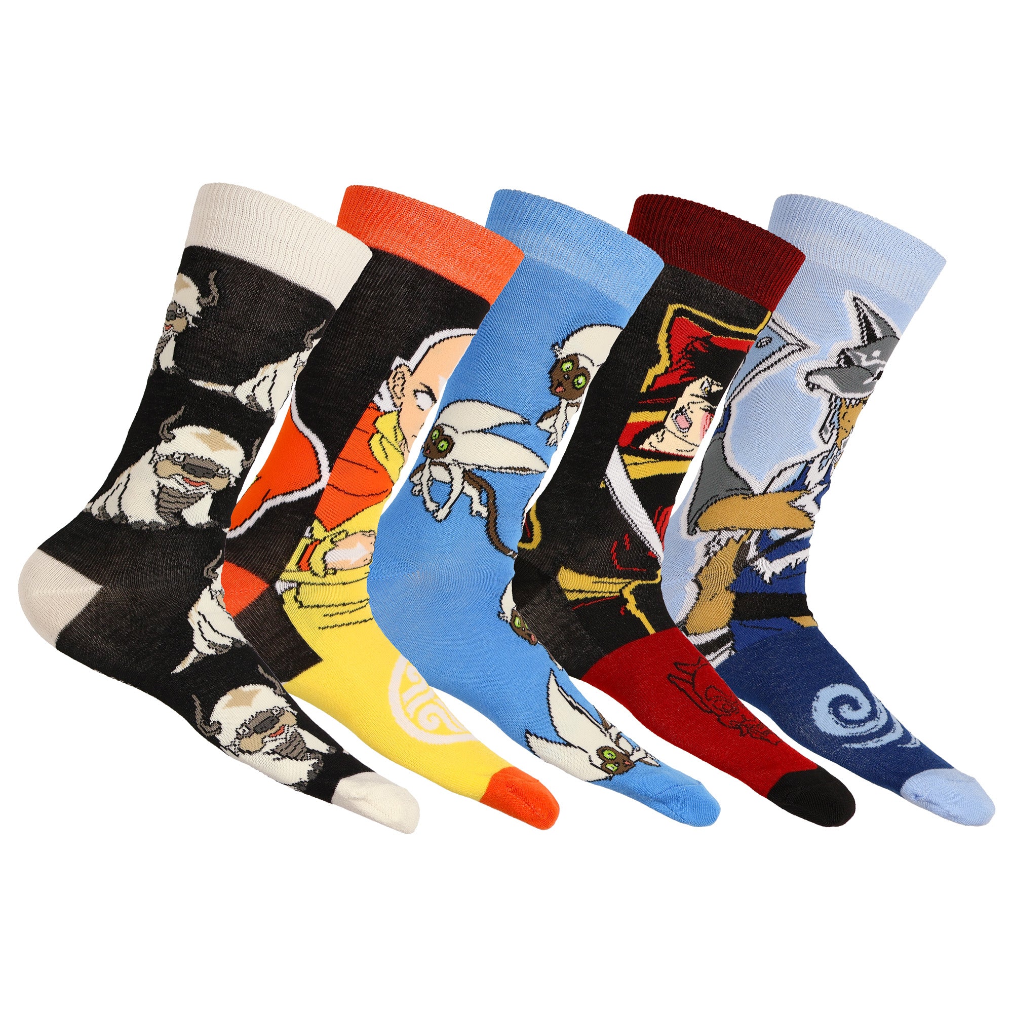 Nickelodeon Avatar: The Last Airbender Crew Socks Men's 5-Pack, Size 6-12