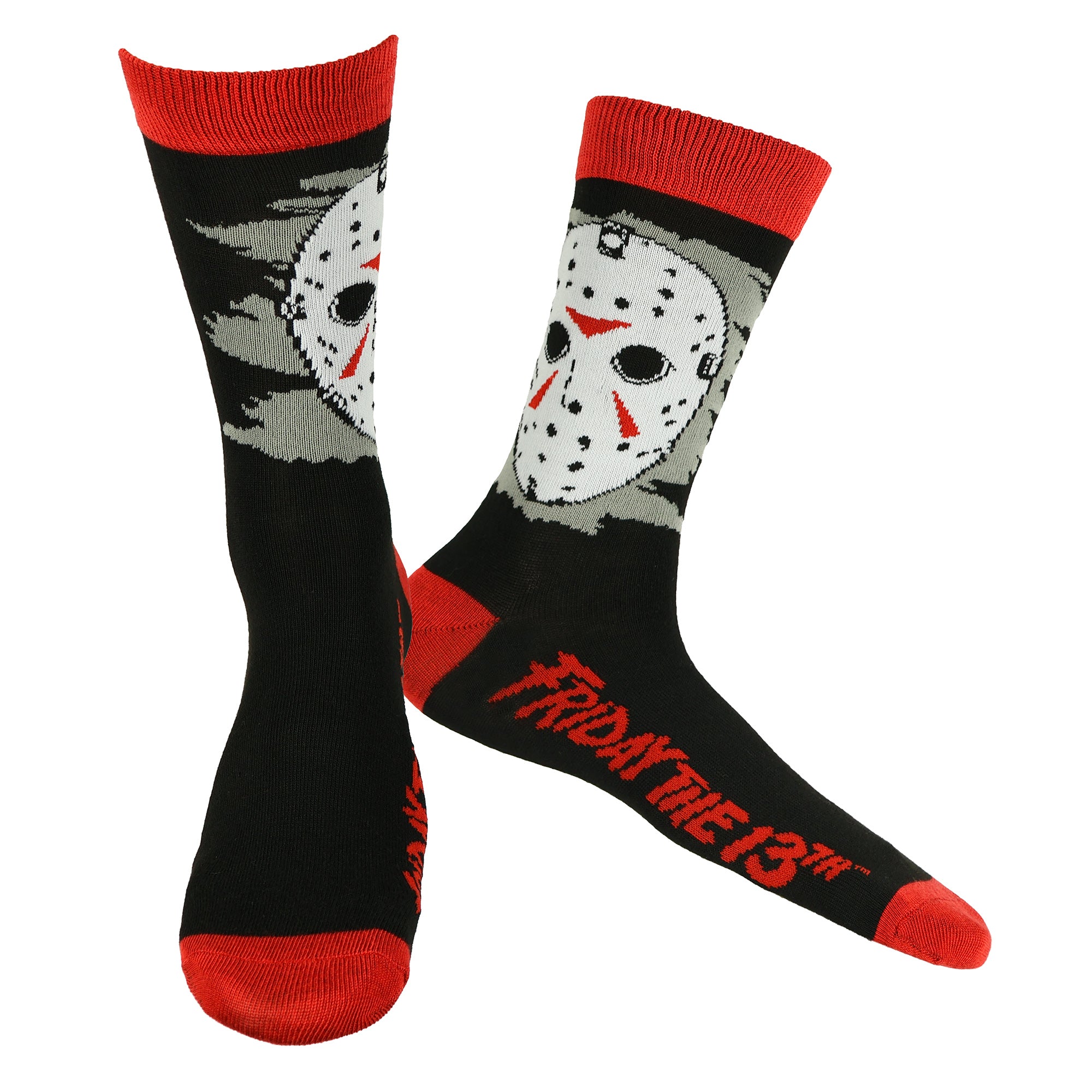 Friday The 13th Crew Socks Jason Voorhees with DIY Mask, 6 Pair, Shoe Size 6-12