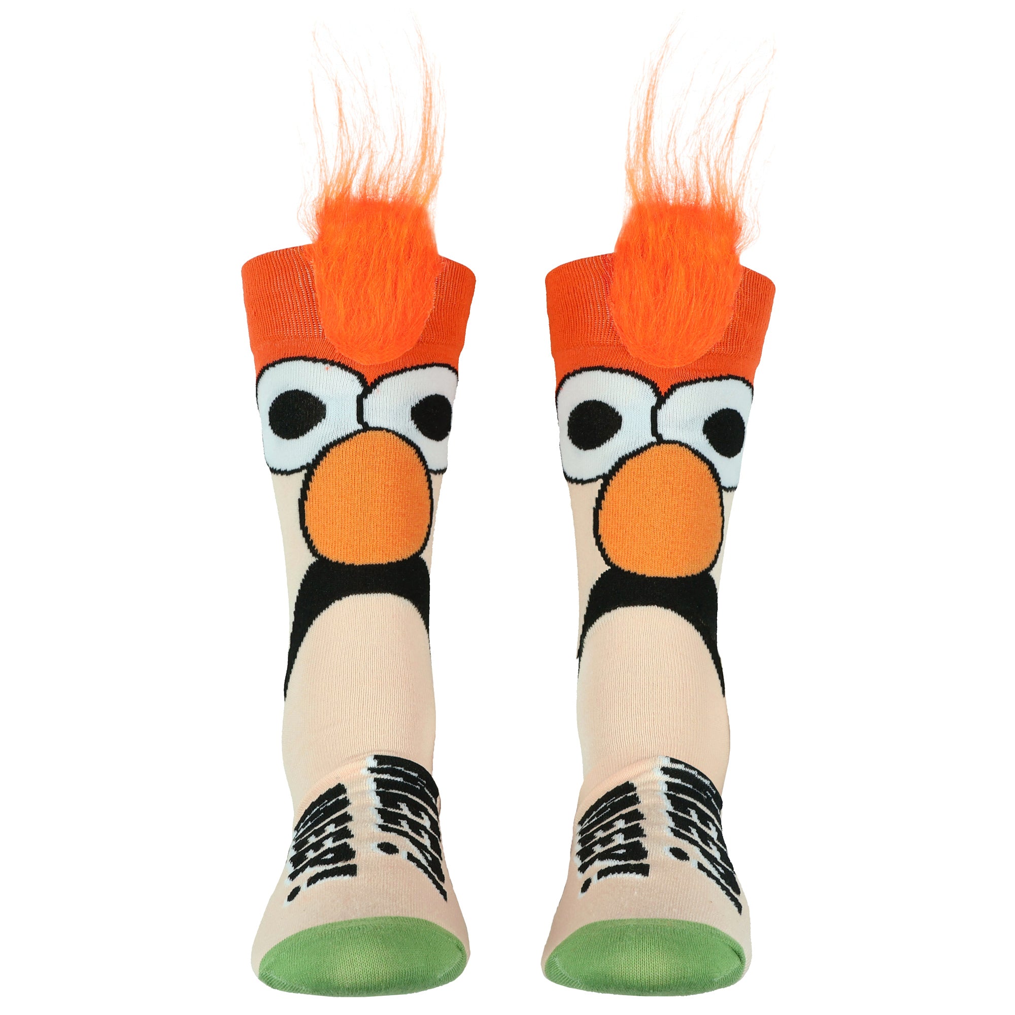 The Muppets Beaker Meep Meep Fuzzy Hair Adult Crew Socks