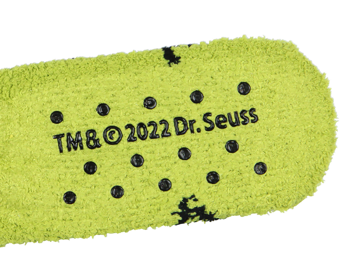 Dr. Seuss GRINCH Socks Kids Grinch Face Plush Slipper Socks w/ No-Slip Sole