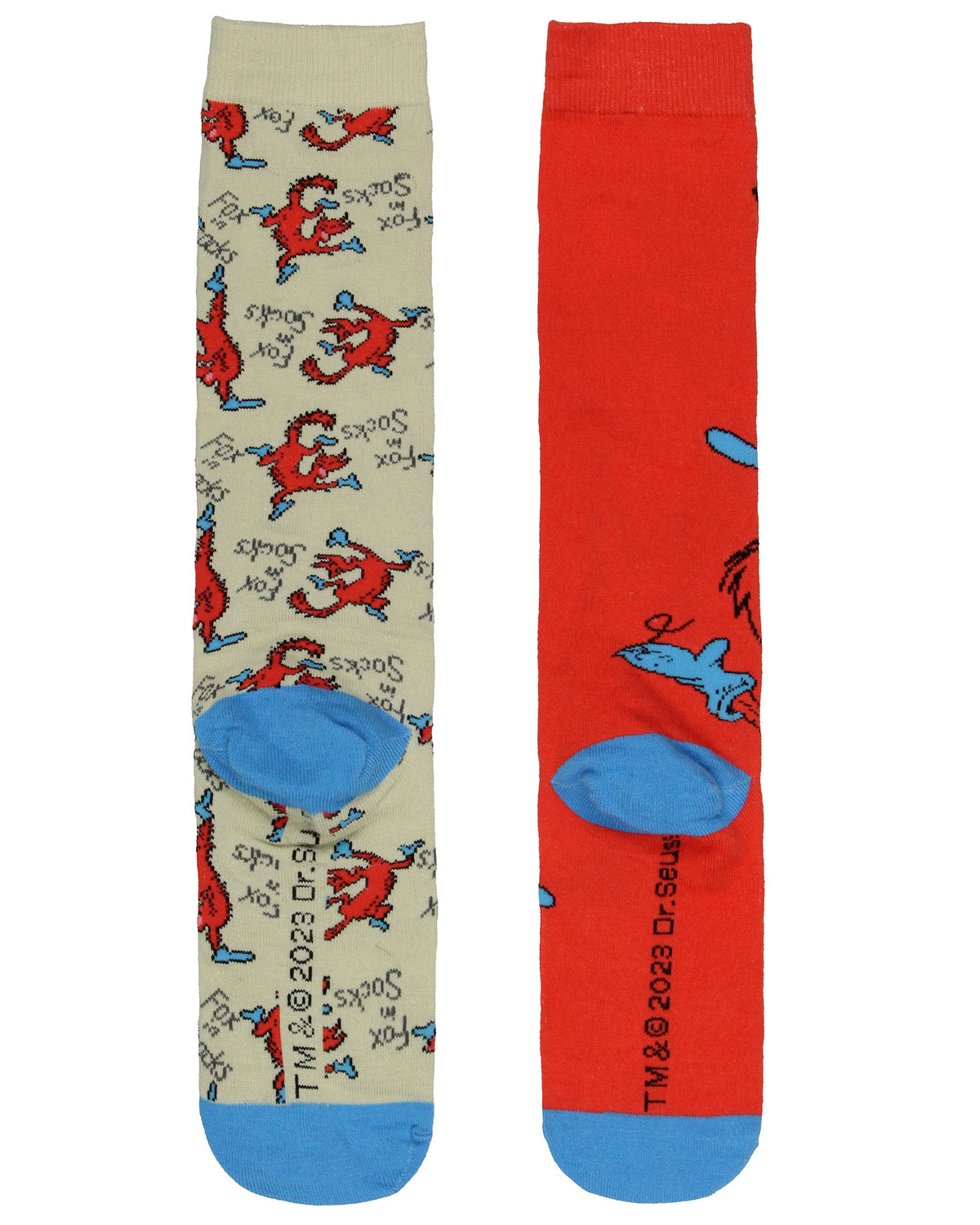 Dr. Seuss Kid's Fox In Socks Character Design Mismatched Knee-High Socks