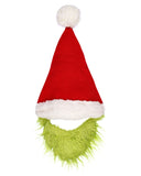 Dr. Seuss GRINCH Who Stole Christmas Knitted Grinch Bearded Santa Hat