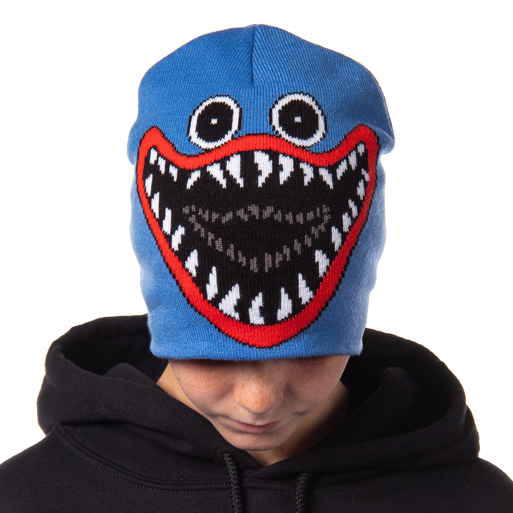 Poppy Playtime Kids Huggy Big Face Design Knitted Beanie Hat for Boys and Girls