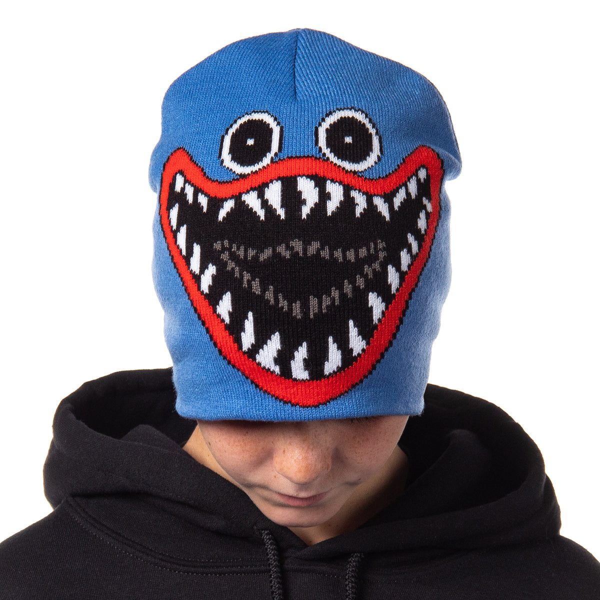 Poppy Playtime Kids Huggy Big Face Design Knitted Beanie Hat for Boys and Girls