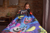 Poppy Playtime Huggy Ultra-Soft Couch Lap Plush Fleece Throw Blanket 50" X 60"