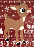 Rudolph The Red-Nosed Reindeer Soft Plush Fleece Throw Blanket 45" x 60"