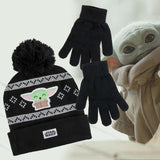 Star Wars Boys The Mandalorian Chibi Baby Yoda Beanie And Gloves Set Youth OSFM
