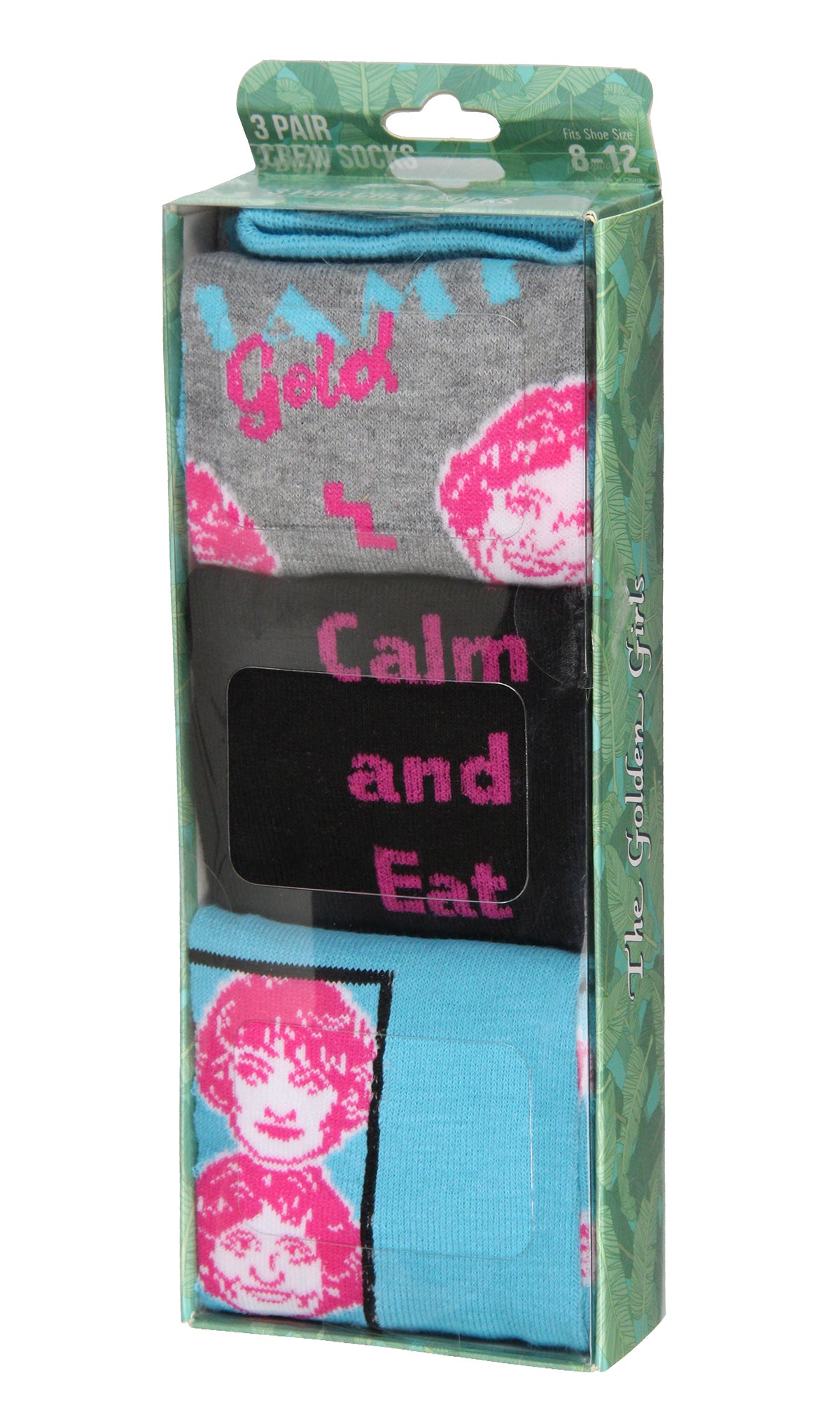 The Golden Girls Men's Keep Calm And Eat Cheesecake 3-Pack Adult Crew Socks