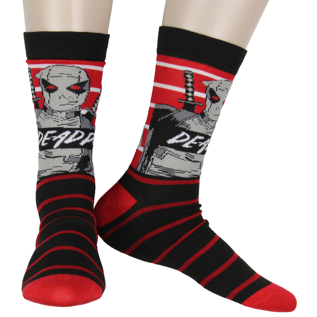 Marvel Deadpool The Degenerate Men's 3-Pack Mid-Calf Adult Crew Socks