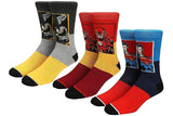 DC Comics Justice League Men's The Flash Batman Superman Adult 3-Pack Crew Socks