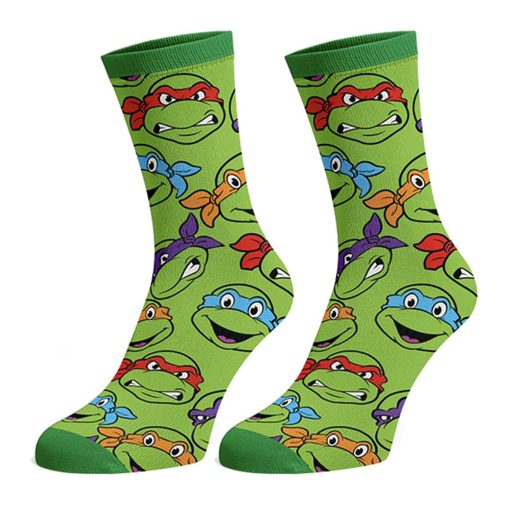 Teenage Mutant Ninja Turtles Men's Turtle Power 3-Pack Adult Mid-Calf Crew Socks