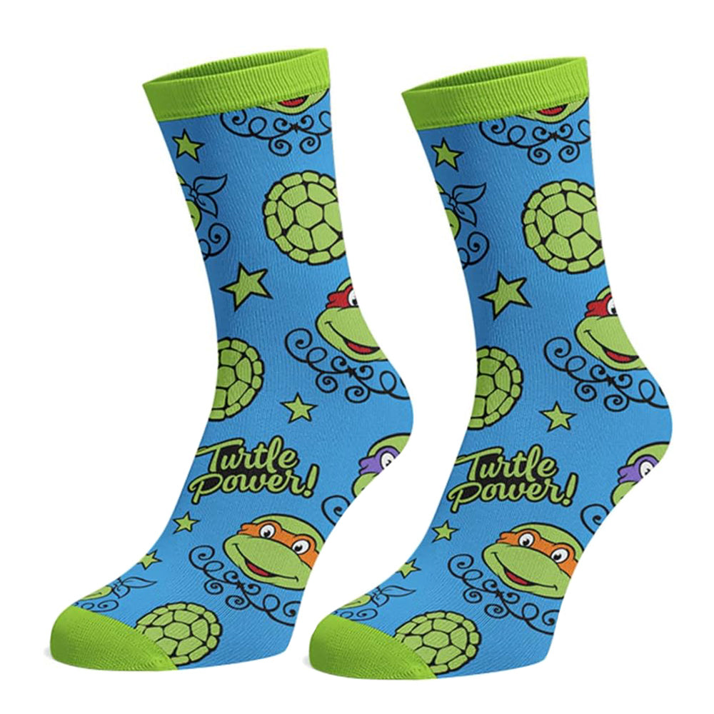 Teenage Mutant Ninja Turtles Men's Turtle Power 3-Pack Adult Mid-Calf Crew Socks