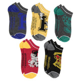 Harry Potter Adult Hogwarts Houses Varsity Logo Mix and Match Ankle Socks 5 Pack