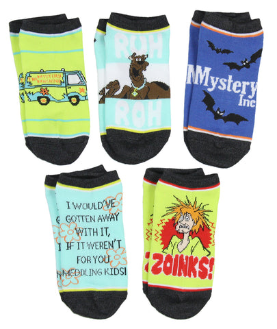 Scooby-Doo Socks Adult Mystery Machine Ruh-Roh 5 Pack Mix and Match Ankle Socks