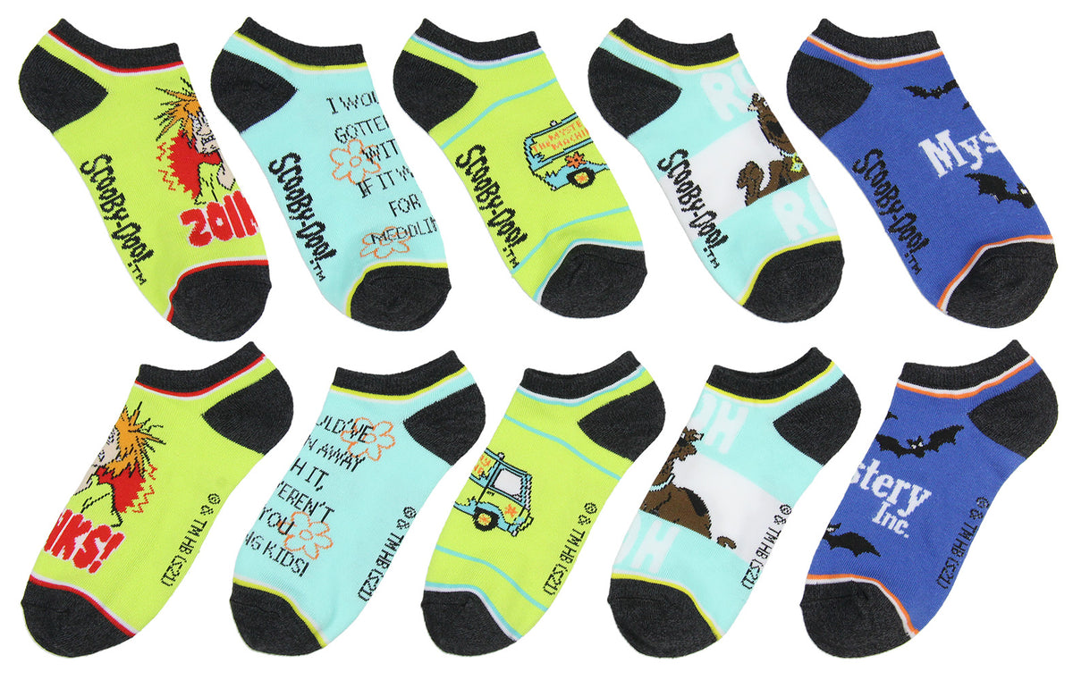 Scooby-Doo Socks Adult Mystery Machine Ruh-Roh 5 Pack Mix and Match Ankle Socks