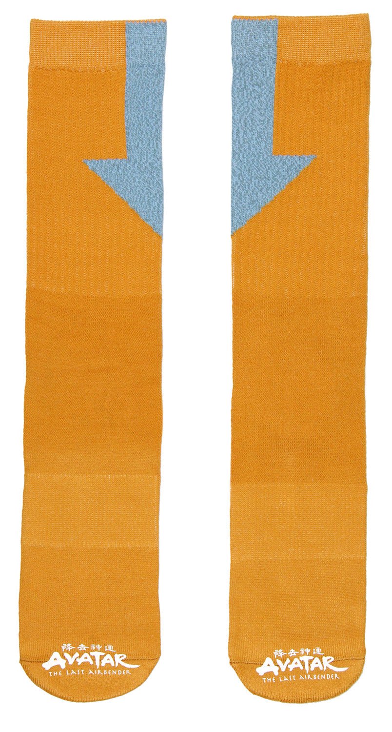 Avatar The Last Airbender Aang Tattoo Men's 2 Pack Athletic Adult Crew Socks