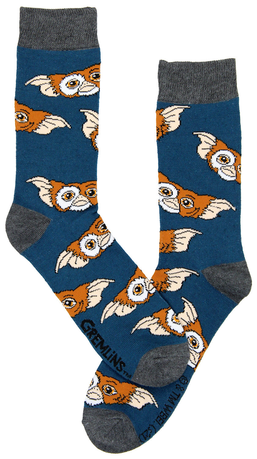 Gremlins Men's Socks Movie Gizmo and Stripe Character 2 Pack Crew Socks