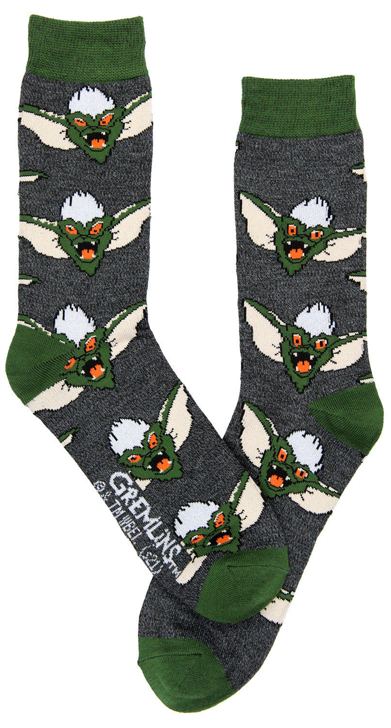 Gremlins Men's Socks Movie Gizmo and Stripe Character 2 Pack Crew Socks