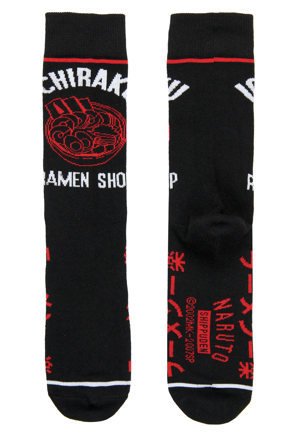 Naruto Shippuden Men's Ichiraku Ramen Noodle Soup 2 Pair Crew Socks