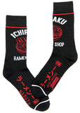 Naruto Shippuden Men's Ichiraku Ramen Noodle Soup 2 Pair Crew Socks