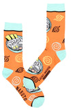 Naruto Shippuden Men's Ichiraku Ramen Noodle Soup 2 Pair Crew Socks