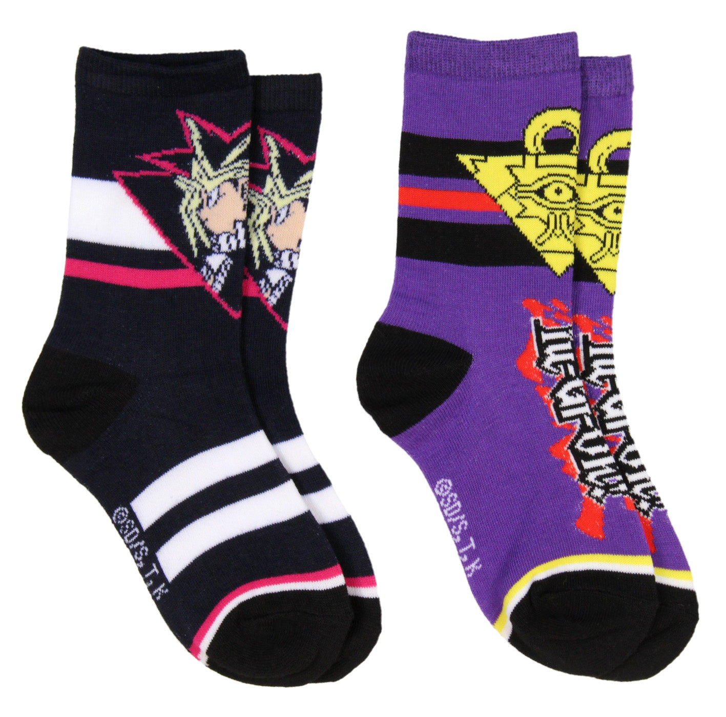 Yu-Gi-Oh! Boys' Socks Yami Yugi Pyramid Of Light 2 Pairs Kids Athletic Crew Socks