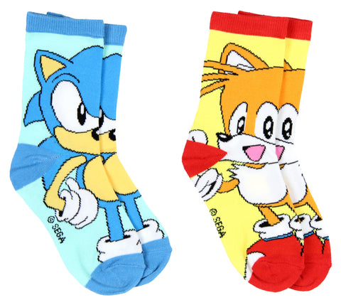 Sega Sonic The Hedgehog Boys' Socks Tails And Sonic 2 Pairs Athletic Crew Socks