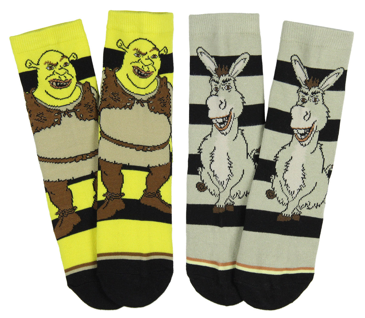 Shrek Boys' Socks Donkey And Shrek 2 Pairs Kids Athletic Crew Socks