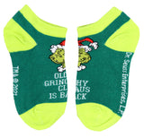 Dr. Seuss GRINCH Kids Socks Old Grinchy Clause 4 Pairs Ankle No Show Socks